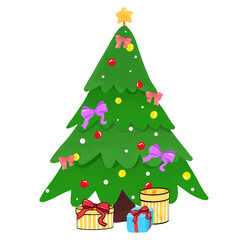 christmas tree and gifts