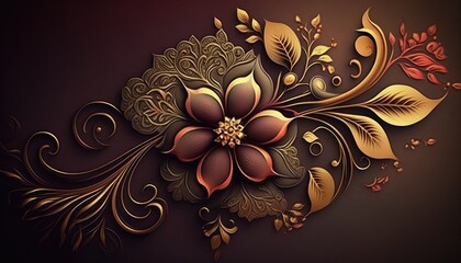 beautiful and royal floral pattern backdrop elegant element for decoration generative ai