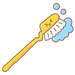 bath brush doodle cartoon