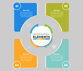 Flat design template steps infographic