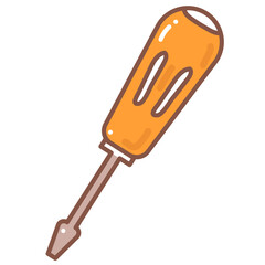 Screwdriver doodle cartoon