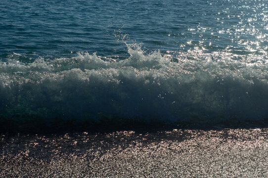 Sea waves on a sand beach