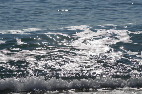 Sea waves on a sand beach