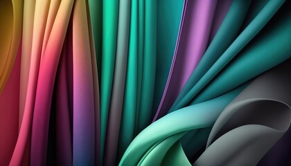 colorful and soft silky texture fabric abstract background generative ai