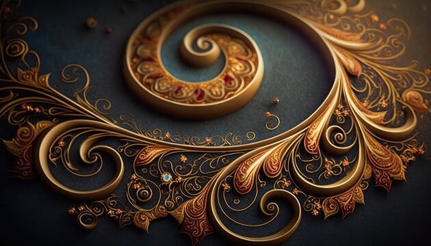 eye catching golden floral pattern backdrop explore a richness of tradition generative ai