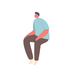 Joyful Child Boy Sitting And Smiling, Radiating Happiness And Innocence, Cartoon People Vector Illustration