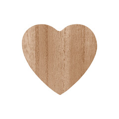 Wooden heart. Christmas ornament isolated on a transparent png background. Stock photo.