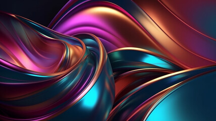 Abstract vibrant 3d metallic background/ wallpaper.