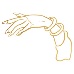 Gold Witch Hand Drawing