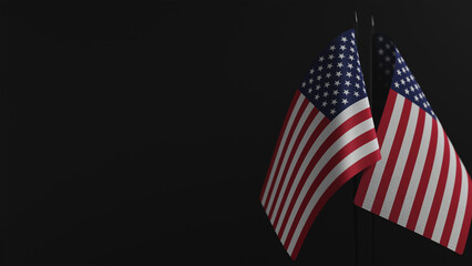 America Flag. flags of America on a black background