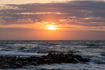 sunset over the sea