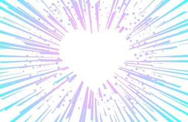 Obraz premium Flying in heart-shaped tunnel. Abstract corridor with fast moving lines.