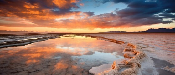 Fototapeta na wymiar Great Salt Lake Utah amazing travel picture