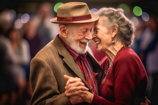 Active Senior Couple Dancing, Being Happy And Enjoying The Moment