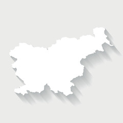Simple white map of Slovenia, vector