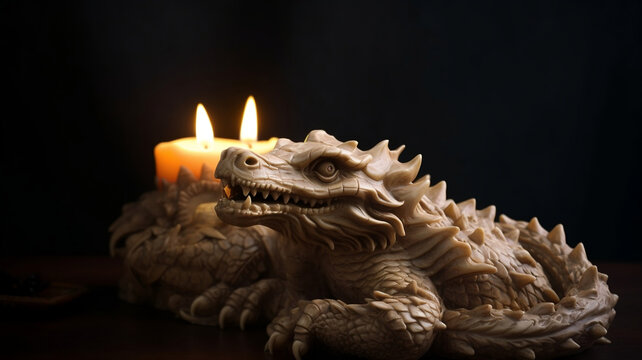 Dragon Candleholder: AI Generated candleholder that looks like it was crafted by a dragon