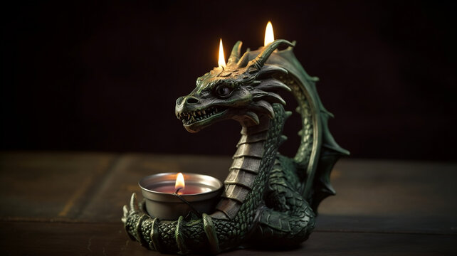 Dragon Candleholder: AI Generated candleholder that looks like it was crafted by a dragon