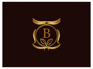Luxury letter Logo with Heraldic crests and Flourishes Calligraphy Monogram design for hotel, Spa, Restaurant, VIP, Fashion and Premium brand identity. Vintage capital Letter for Monograms and Logos. 