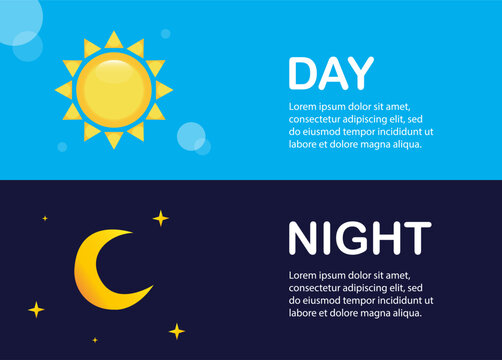 Day and night illustration. Vector day and night. Background 