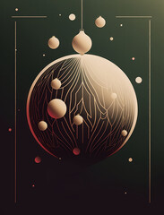 Christmas Card with Festive Decor. Generative AI