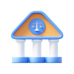 court building 3d illustration