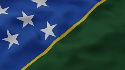 Solomon Island Flag. Close up waving flag of Solomon Island