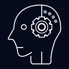The head and brain AI icon, symbol for AI concept vector, illustration design. an artificial intelligent icon template design