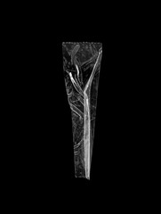 adhesive plastic tape isolated on black background