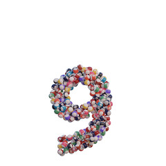 Billiard Balls 3D Alphabet or PNG Letters