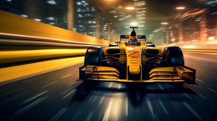 Fotobehang Formula 1 racing Cars, Generative AI © Deep Ai Generation