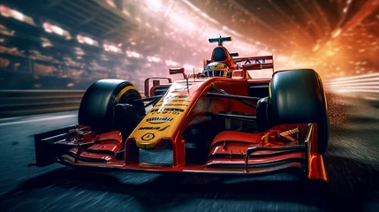 Tableaux ronds sur aluminium F1 Formula 1 racing Cars, Generative AI