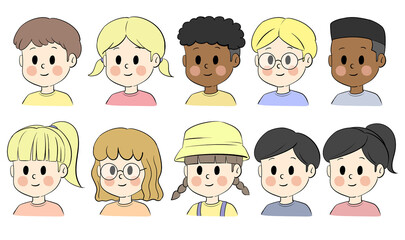 Kids. Children. Cute Children. Child. Happy kids. Avartar. Character. Boys. Girl.
