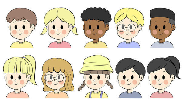 Kids. Children. Cute Children. Child. Happy kids. Avartar. Character. Boys. Girl.
