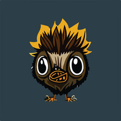 Realistic Cute Emu Vector Logo Icon Sports Mascot flat vector illustration