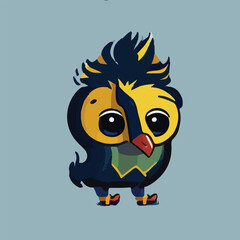 Realistic Cute Emu Vector Logo Icon Sports Mascot flat vector illustration