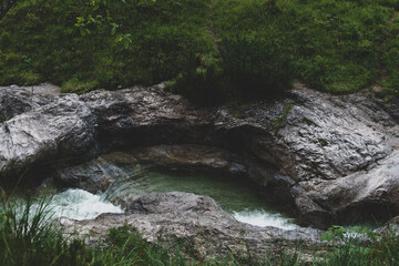 waterfall in the mountains