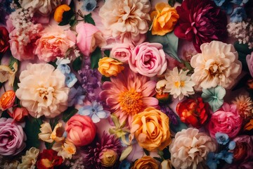 art blossom peonies design flower background color spring watercolor pastel valentine. Generative AI.