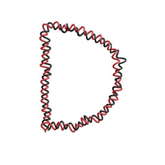 Twisted Electric Cable 3D Alphabet or PNG Letters