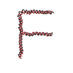 Twisted Electric Cable 3D Alphabet or PNG Letters