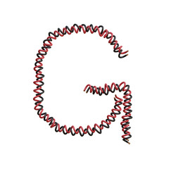 Twisted Electric Cable 3D Alphabet or PNG Letters
