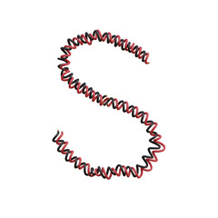 Twisted Electric Cable 3D Alphabet or PNG Letters