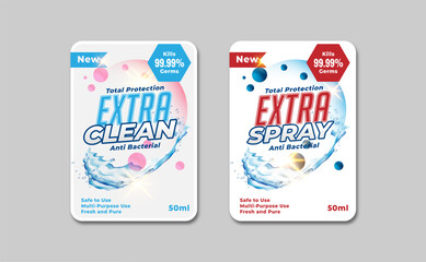 Super wash and ultra clean detergent label