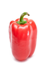 Red Sweet Bell Pepper Isolated on White Background