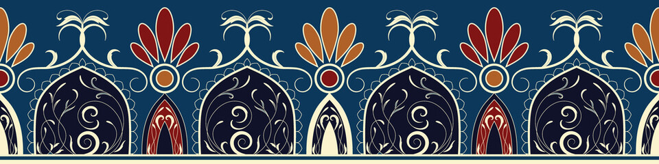carpet pattern Textile digital design motif pattern decor hand made artwork frame gift card wallpaper women cloth front back and duppata print element of baroque ornament paisley abstract border rug © pichet