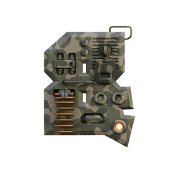 Army Machine 3D Alphabet or PNG Letters