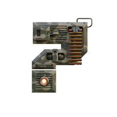 Army Machine 3D Alphabet or PNG Letters