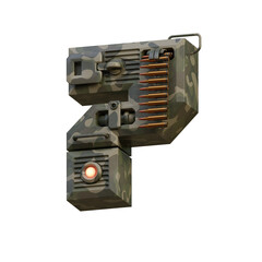 Army Machine 3D Alphabet or PNG Letters