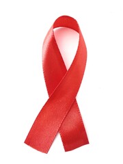 Red ribbon isolated on a white background 