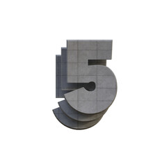 Concrete Layers 3D Alphabet or PNG Letters