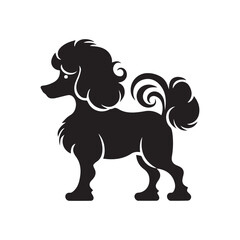 Poodle silhouette character with vector illustration